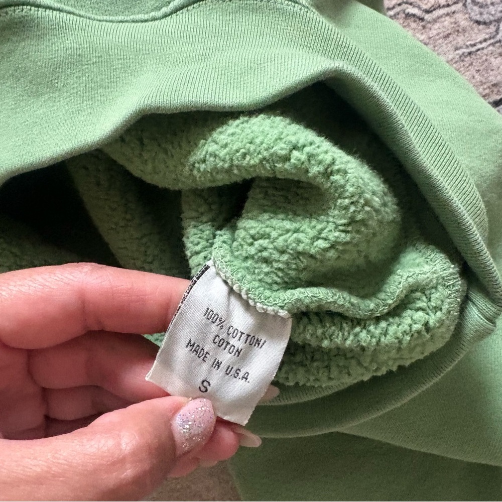 Set active green crewneck cropped sweater size S 100% cotton - Picture 3 of 6